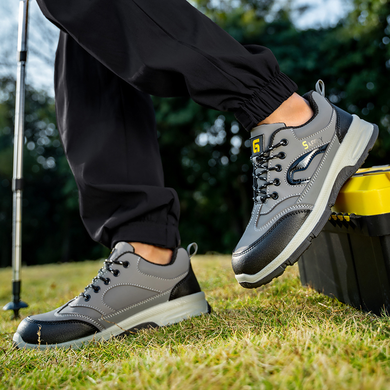 GUYISA  European standard steel toe cap grey hiking series anti - impact anti - puncture labor protection shoes