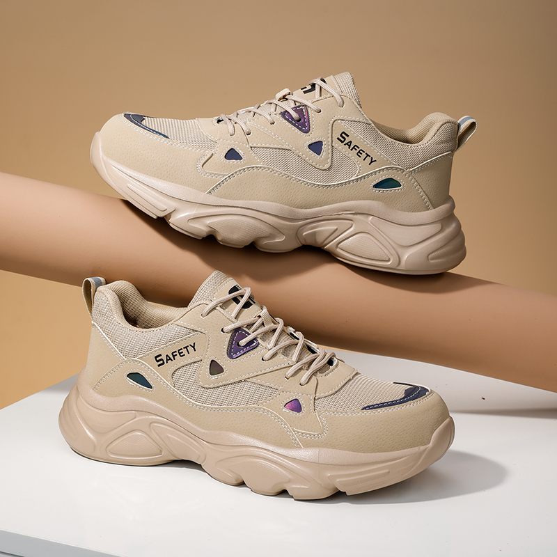 GUYISA  Hot selling khaki sports series anti - impact anti - puncture European standard steel toe cap labor protection shoes