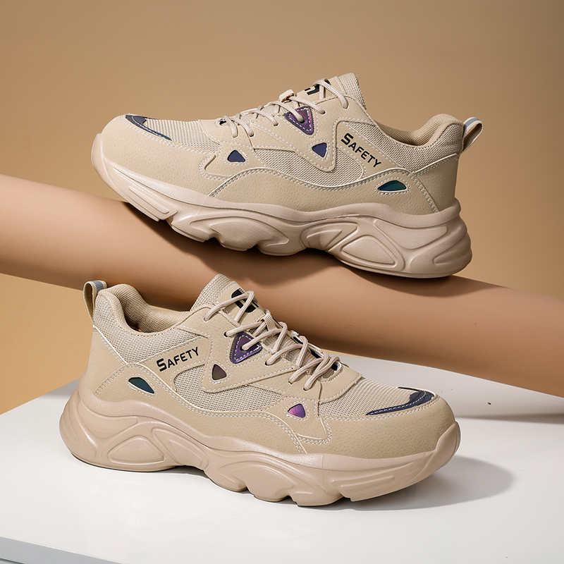 GUYISA  Hot selling khaki sports series anti - impact anti - puncture European standard steel toe cap labor protection shoes