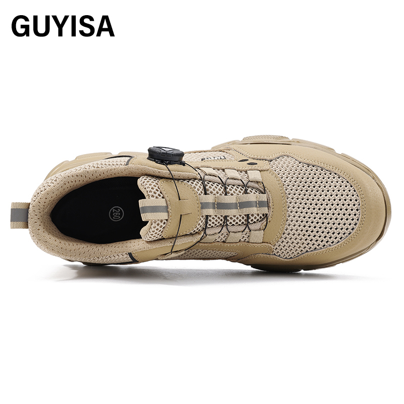 GUYISA  Workwear series khaki summer style European standard steel toe cap labor protection shoes