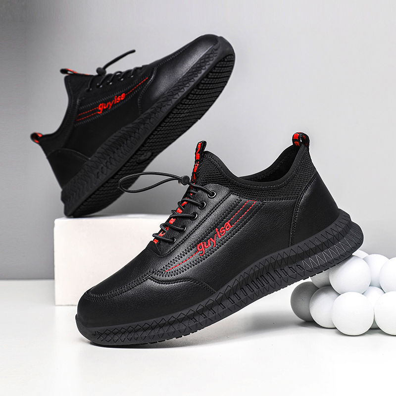 GUYISA  New black casual series anti - slip SRC chef shoes