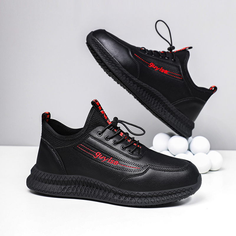 GUYISA  New black casual series anti - slip SRC chef shoes