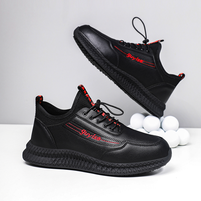 GUYISA  New black casual series anti - slip SRC chef shoes