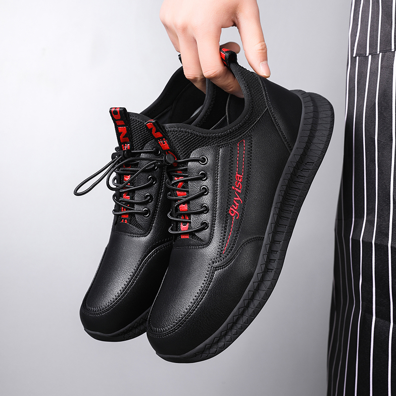 GUYISA  New black casual series anti - slip SRC chef shoes