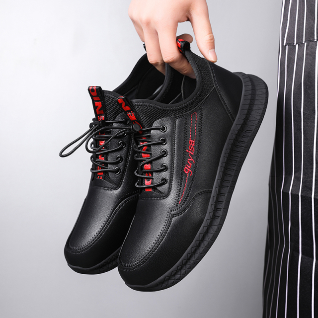 GUYISA  New black casual series anti - slip SRC chef shoes