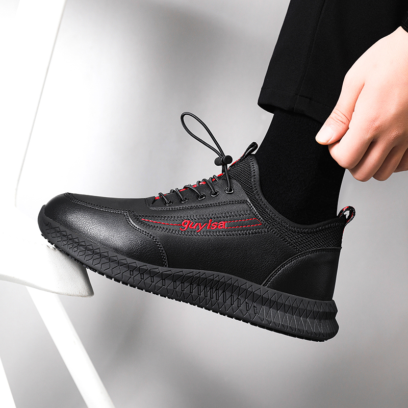 GUYISA  New black casual series anti - slip SRC chef shoes
