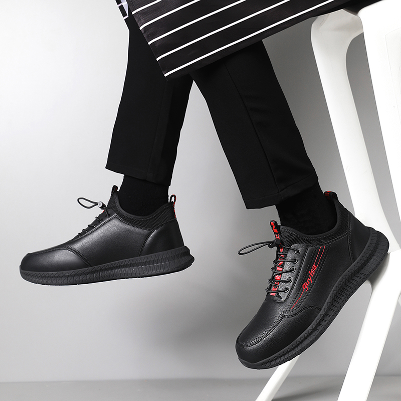 GUYISA  New black casual series anti - slip SRC chef shoes