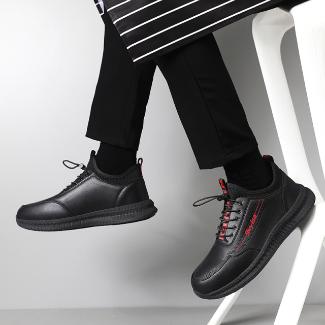 GUYISA  New black casual series anti - slip SRC chef shoes