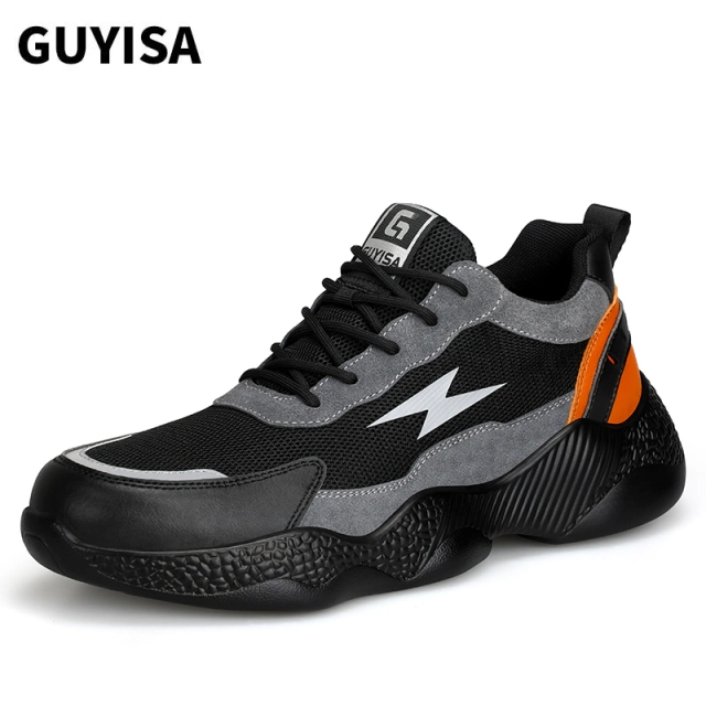 Acceptable custom non-slip PU sole steel toe safety shoes for men