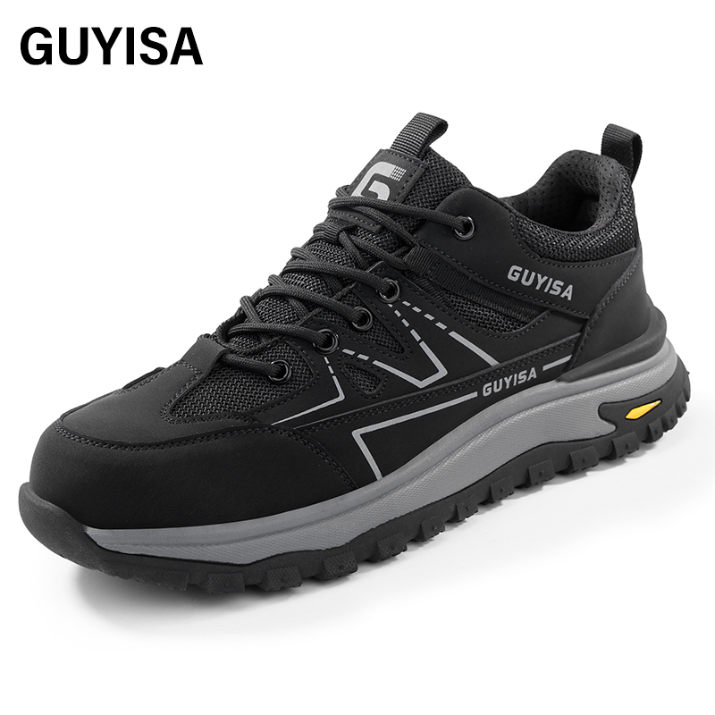 GUYISA   Black hiking series anti - impact anti - puncture rubber sole labor protection shoes