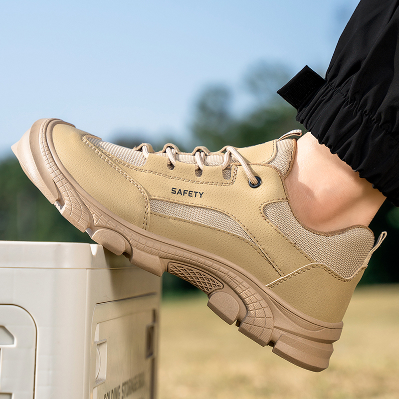 GUYISA   Workwear series khaki anti - impact anti - puncture European standard steel toe cap labor protection shoes