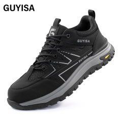 GUYISA   Black hiking series anti - impact anti - puncture rubber sole labor protection shoes