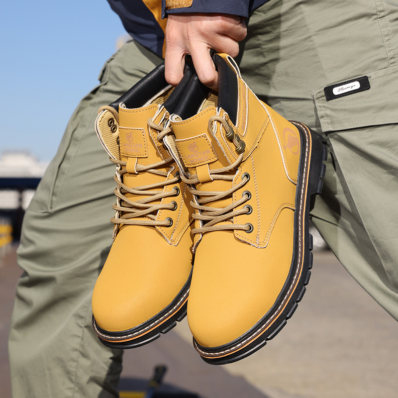 GUYISA  New yellow workwear series rubber sole labor protection shoes
