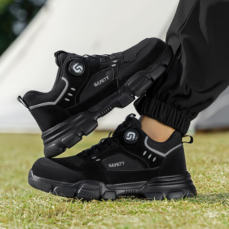 GUYISA  Black sports series anti - impact anti - puncture labor protection shoes