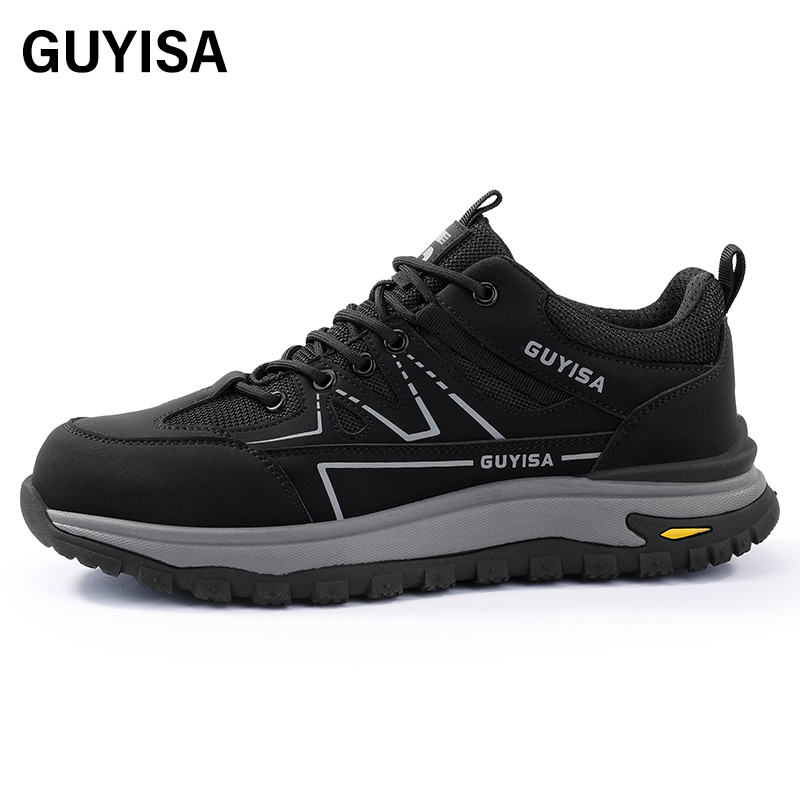 GUYISA   Black hiking series anti - impact anti - puncture rubber sole labor protection shoes