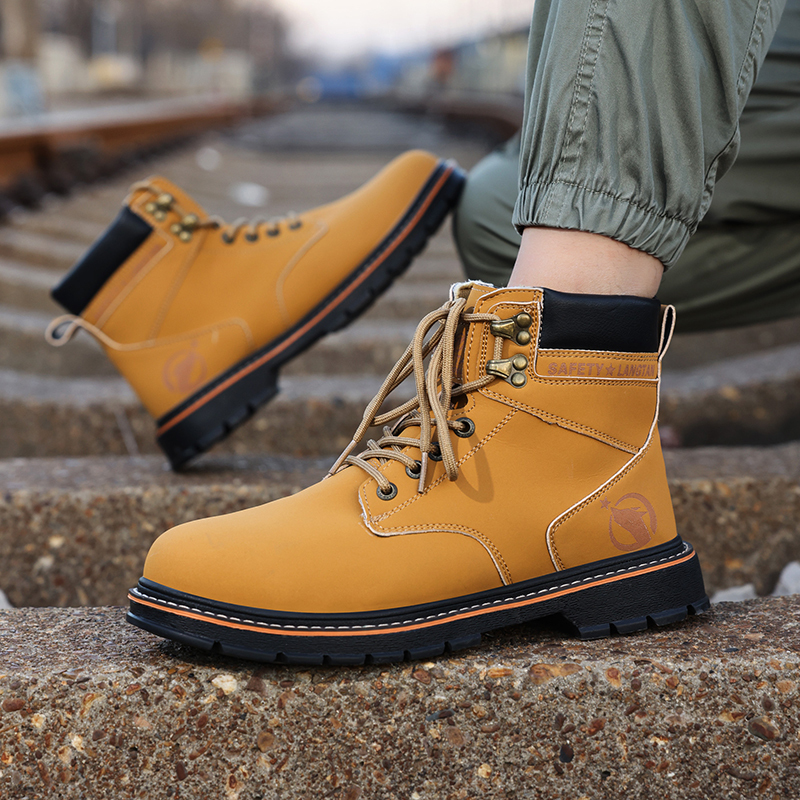 GUYISA  New yellow workwear series rubber sole labor protection shoes