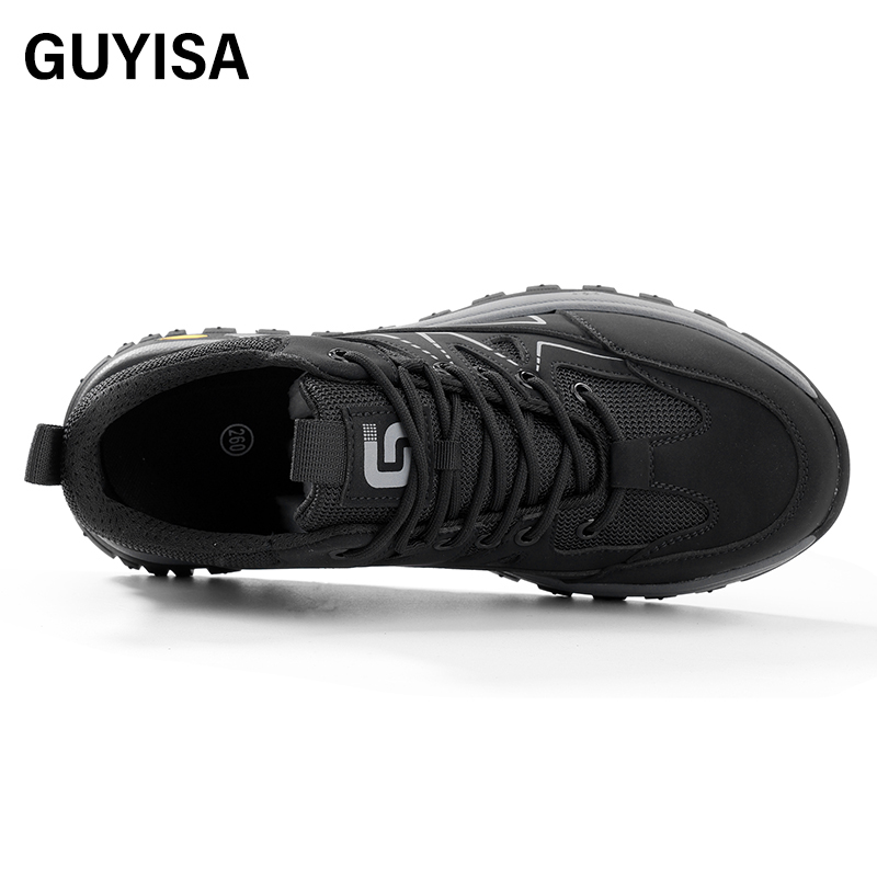 GUYISA   Black hiking series anti - impact anti - puncture rubber sole labor protection shoes
