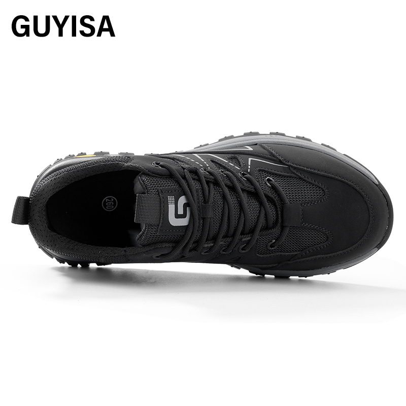 GUYISA   Black hiking series anti - impact anti - puncture rubber sole labor protection shoes