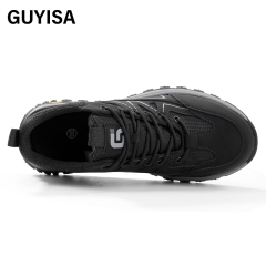 GUYISA   Black hiking series anti - impact anti - puncture rubber sole labor protection shoes