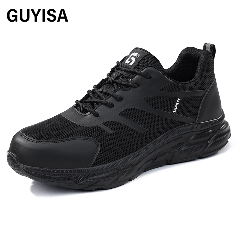 GUYISA  Sports series black anti - impact anti - puncture labor protection shoes