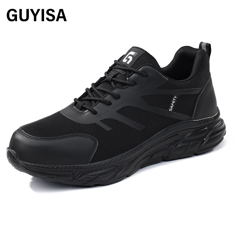 GUYISA  Sports series black anti - impact anti - puncture labor protection shoes