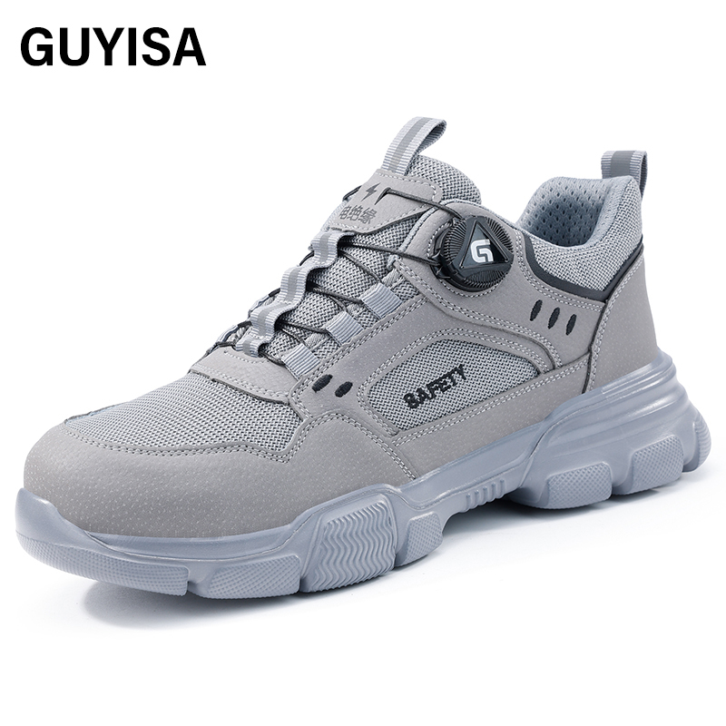 GUYISA  Anti - impact 10KV insulated grey workwear series rubber - plastic sole labor protection shoes