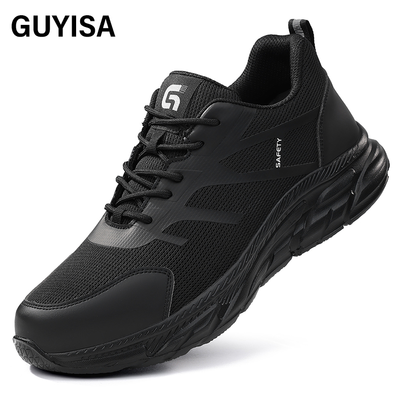 GUYISA  Sports series black anti - impact anti - puncture labor protection shoes