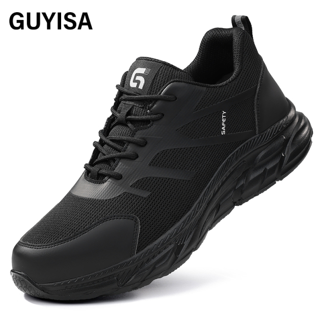 GUYISA  Sports series black anti - impact anti - puncture labor protection shoes