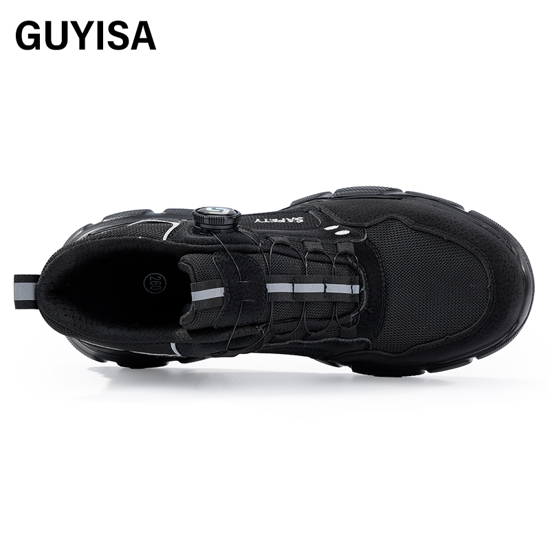 GUYISA  Black sports series anti - impact anti - puncture labor protection shoes