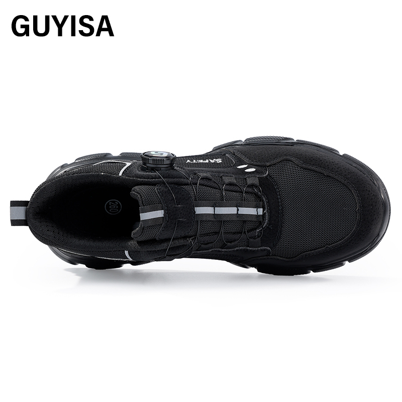 GUYISA  Black sports series anti - impact anti - puncture labor protection shoes