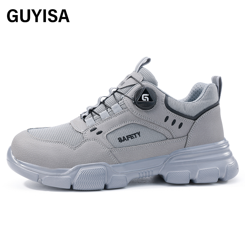 GUYISA  Anti - impact 10KV insulated grey workwear series rubber - plastic sole labor protection shoes