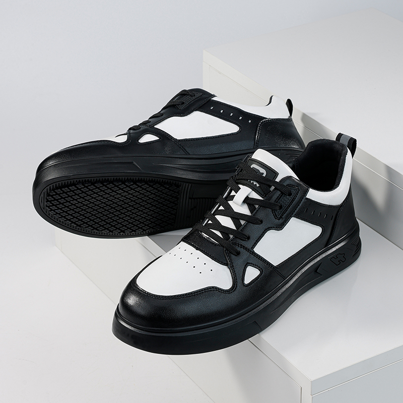 GUYISA  Black and white new casual series anti - slip SRC rubber sole chef shoes