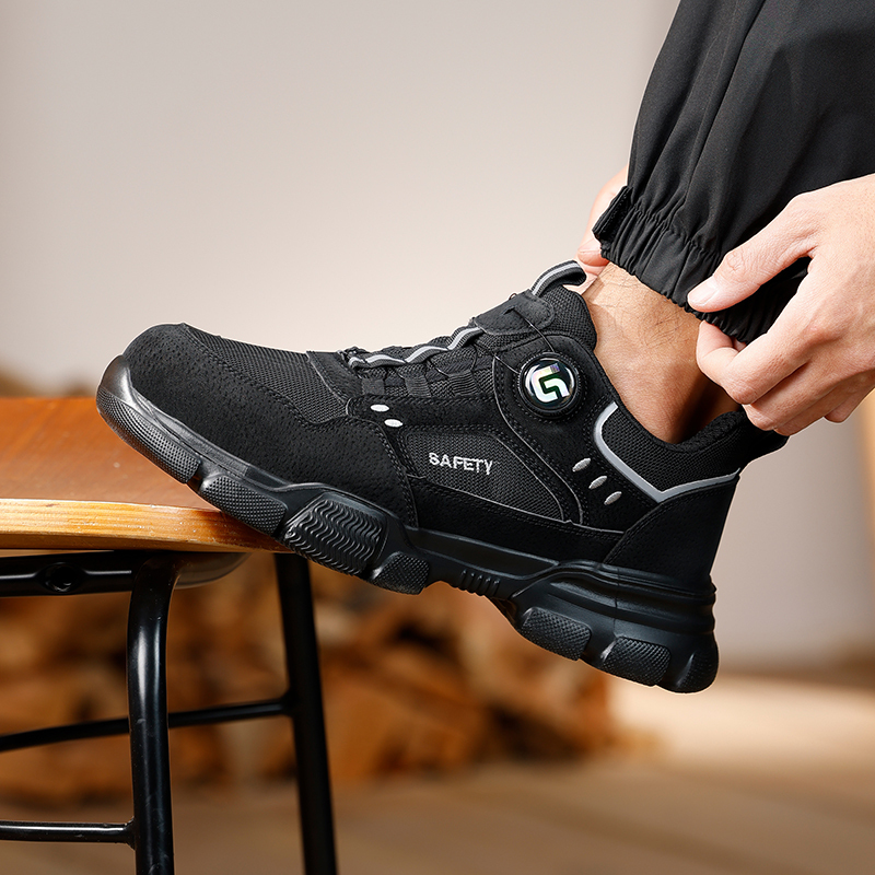 GUYISA  Black sports series anti - impact anti - puncture labor protection shoes