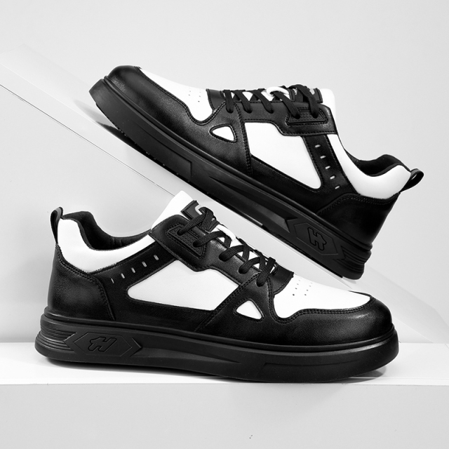GUYISA  Black and white new casual series anti - slip SRC rubber sole chef shoes