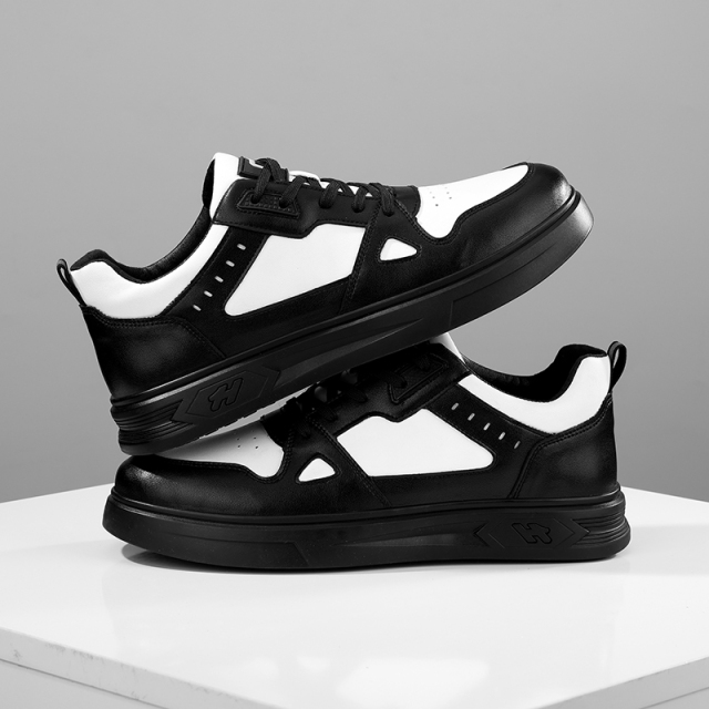 GUYISA  Black and white new casual series anti - slip SRC rubber sole chef shoes