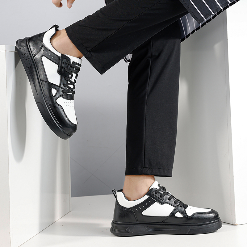 GUYISA  Black and white new casual series anti - slip SRC rubber sole chef shoes