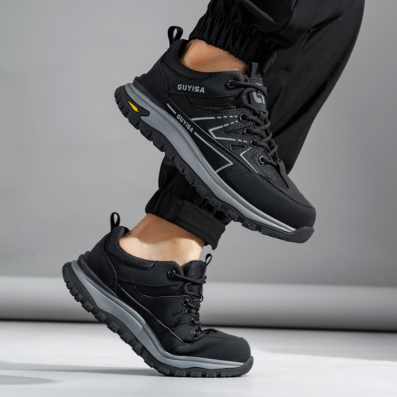 GUYISA   Black hiking series anti - impact anti - puncture rubber sole labor protection shoes