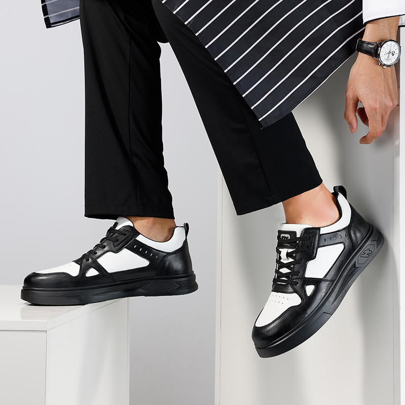 GUYISA  Black and white new casual series anti - slip SRC rubber sole chef shoes