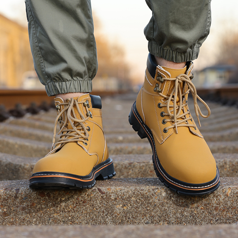 GUYISA  New yellow workwear series rubber sole labor protection shoes
