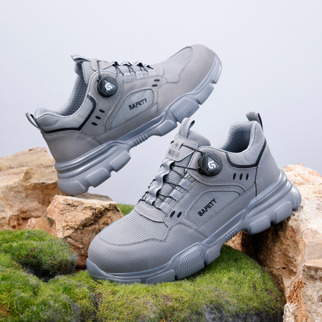 GUYISA  Anti - impact 10KV insulated grey workwear series rubber - plastic sole labor protection shoes