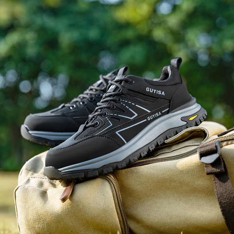 GUYISA   Black hiking series anti - impact anti - puncture rubber sole labor protection shoes
