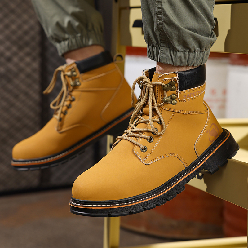 GUYISA  New yellow workwear series rubber sole labor protection shoes