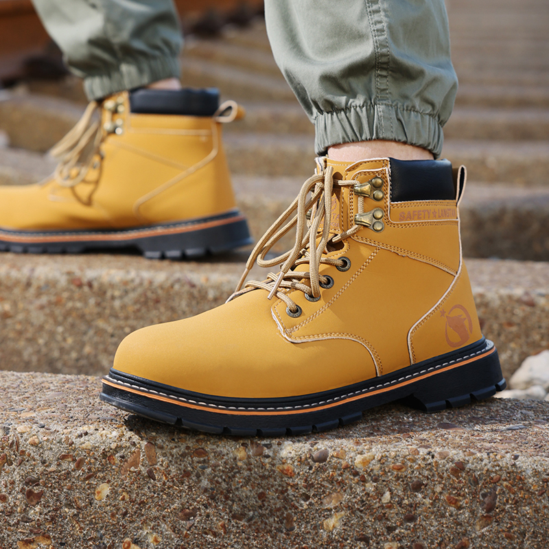 GUYISA  New yellow workwear series rubber sole labor protection shoes