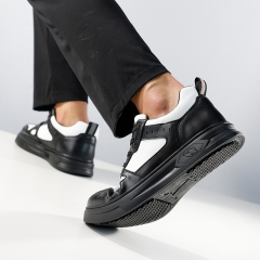 GUYISA  Black and white new casual series anti - slip SRC rubber sole chef shoes