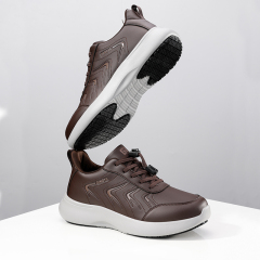 GUYISA  Microfiber new brown casual series anti-slip SRC chef shoes