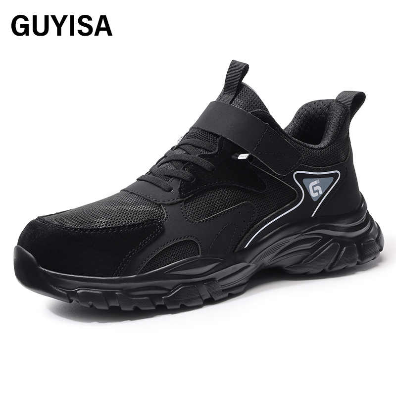 GUYISA  New black casual series anti-smashing anti-piercing safety shoes