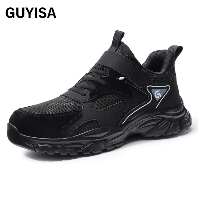 GUYISA  New black casual series anti-smashing anti-piercing safety shoes