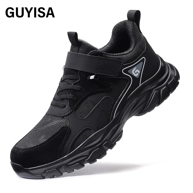 GUYISA  New black casual series anti-smashing anti-piercing safety shoes