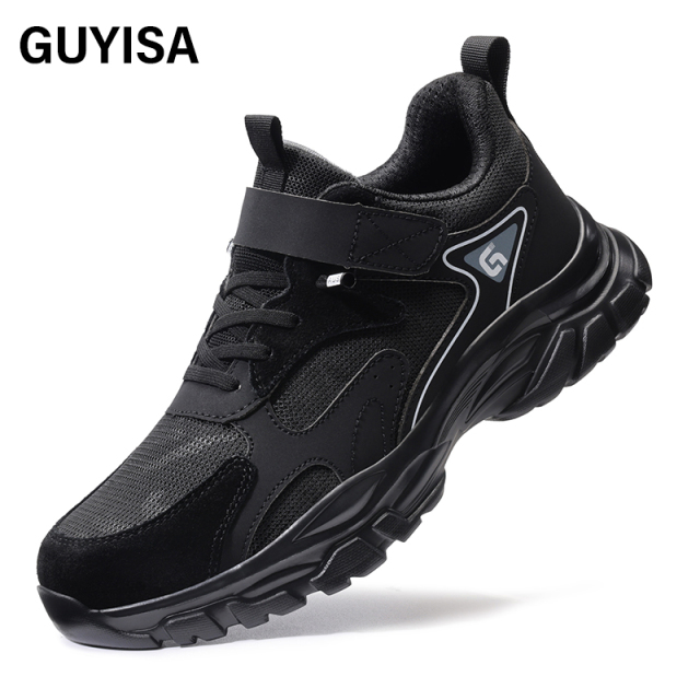 GUYISA  New black casual series anti-smashing anti-piercing safety shoes