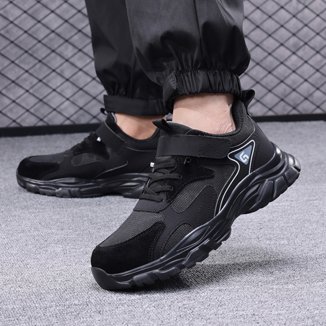 GUYISA  New black casual series anti-smashing anti-piercing safety shoes